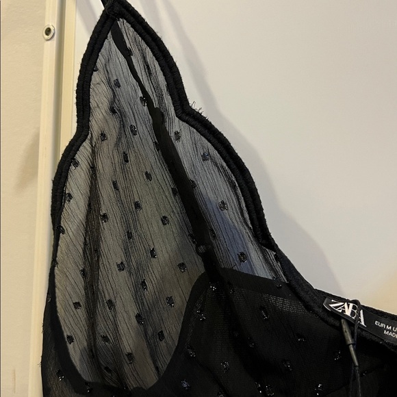 Zara Black Dot Sheer Camisole - Picture 6 of 8